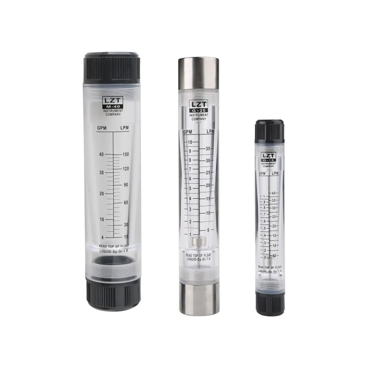 LZT-G inline acrylic rotameters with threaded connections