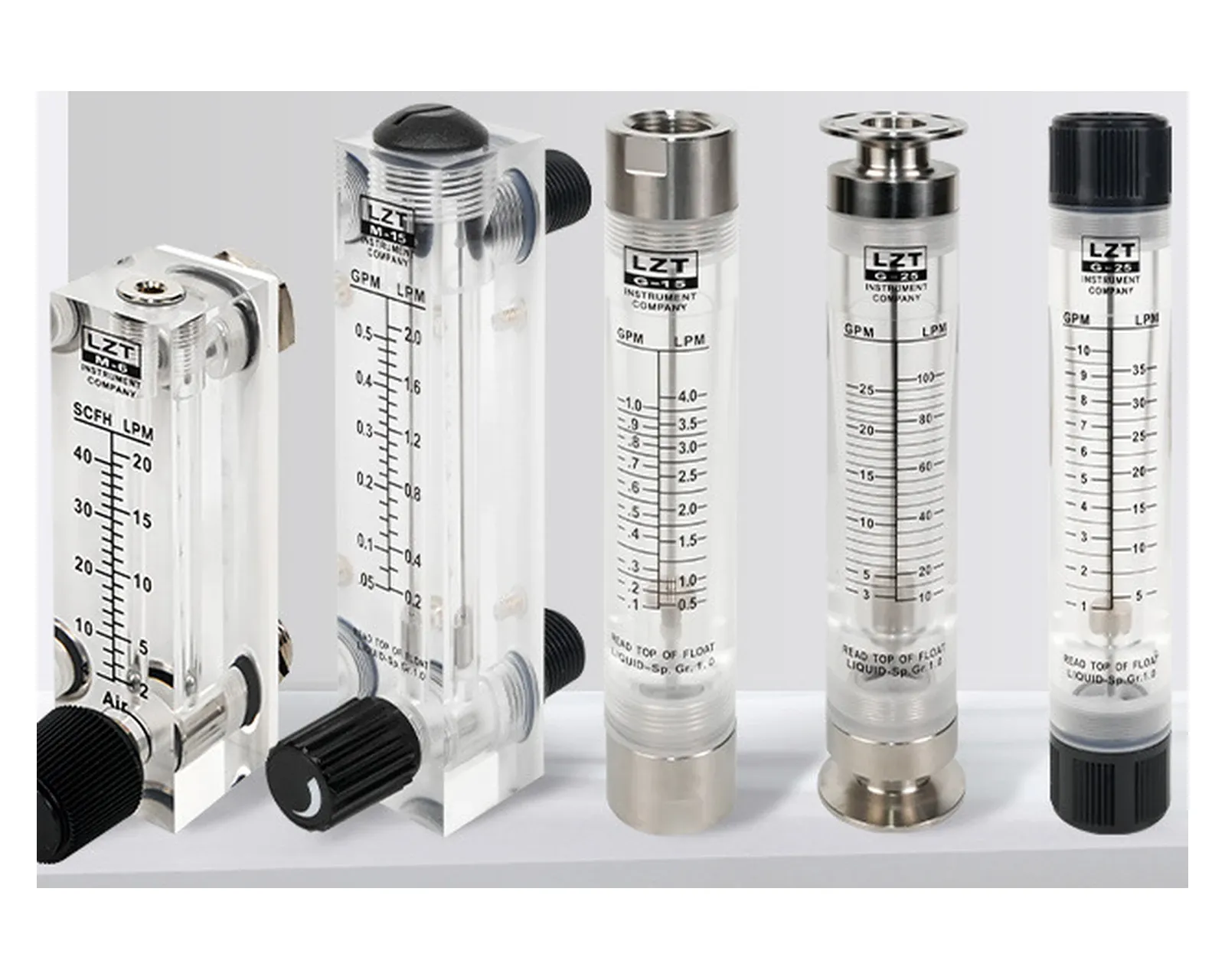 LZT acrylic rotameter series - acrylic tube flow meters for low-flow liquid and gas