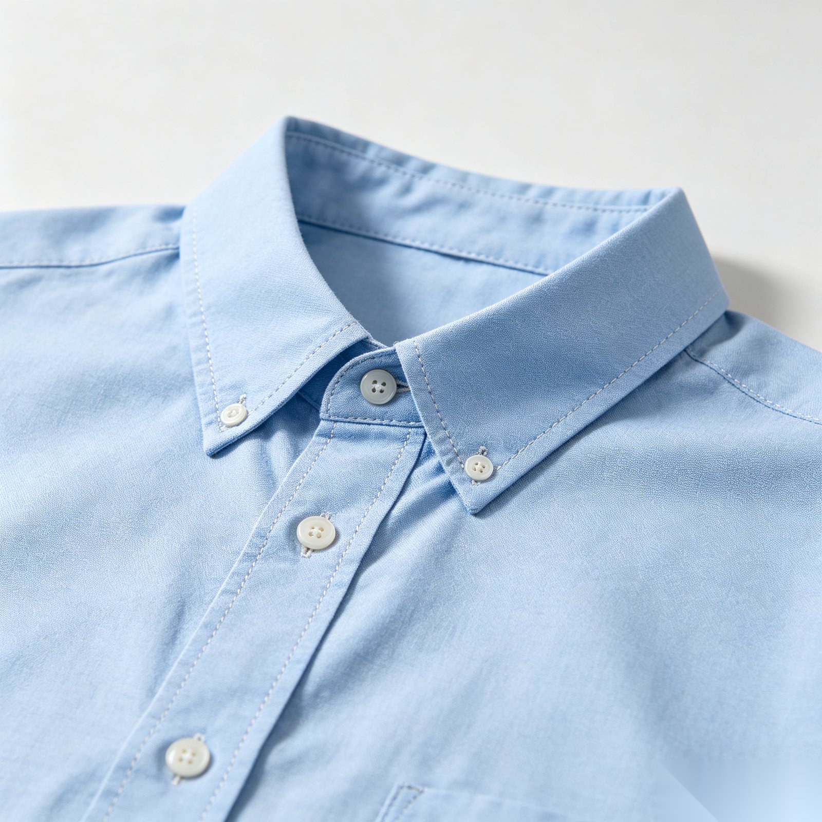 High-count Oxford cotton long-sleeve shirt with wrinkle-free finish, tailored fit