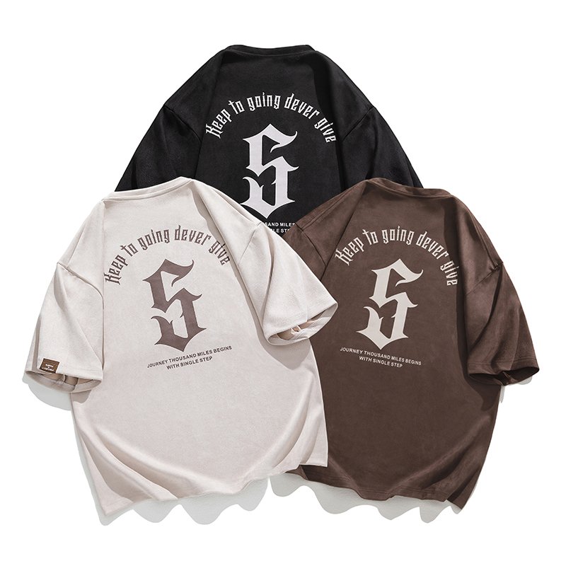 240gsm heavyweight combed cotton crew neck t-shirt, custom printing and embroidery