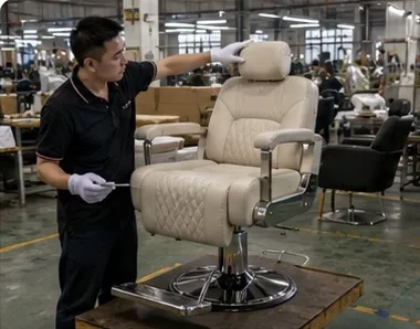 salon beauty furniture final inspection before packaging