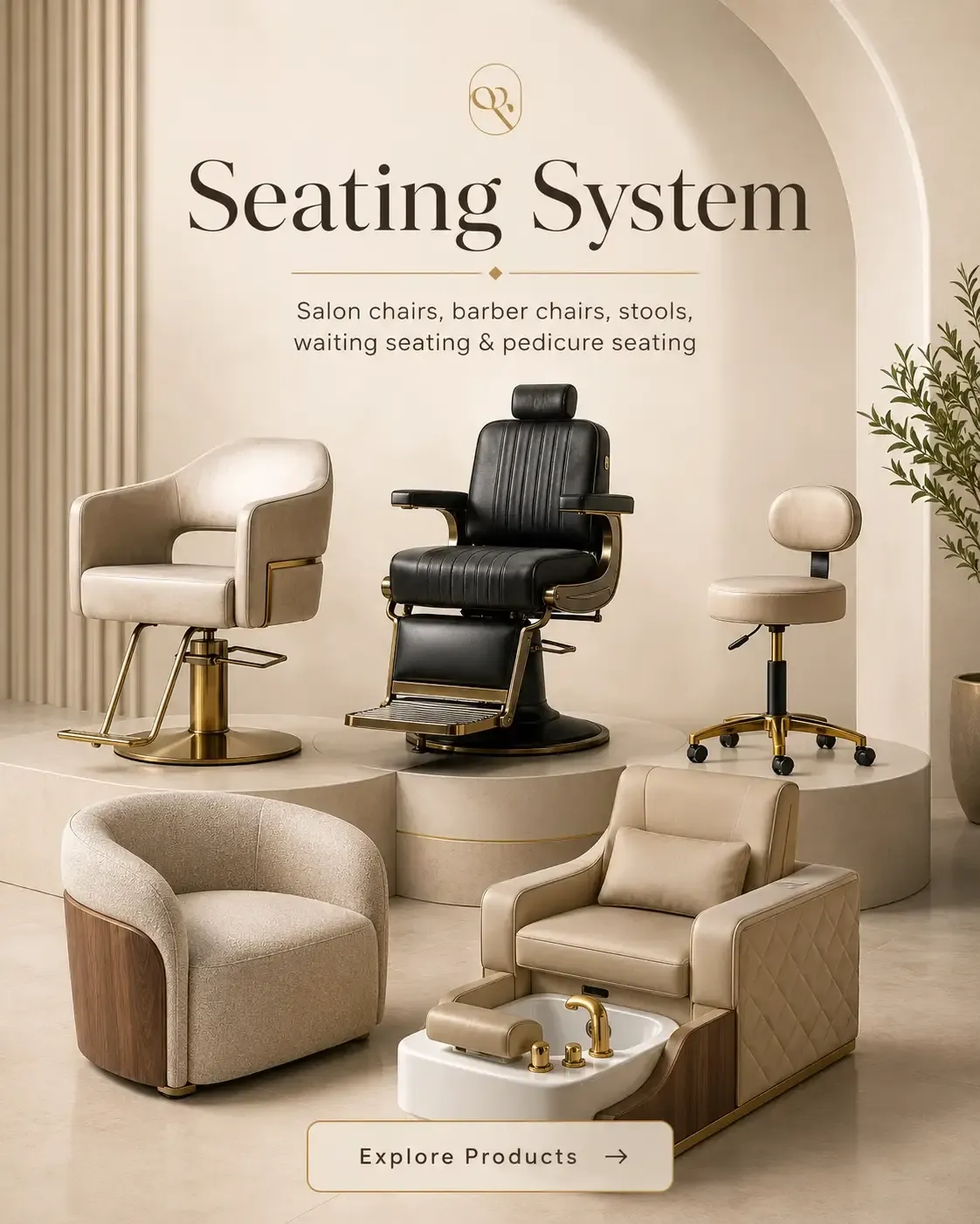 salon beauty furniture seating system