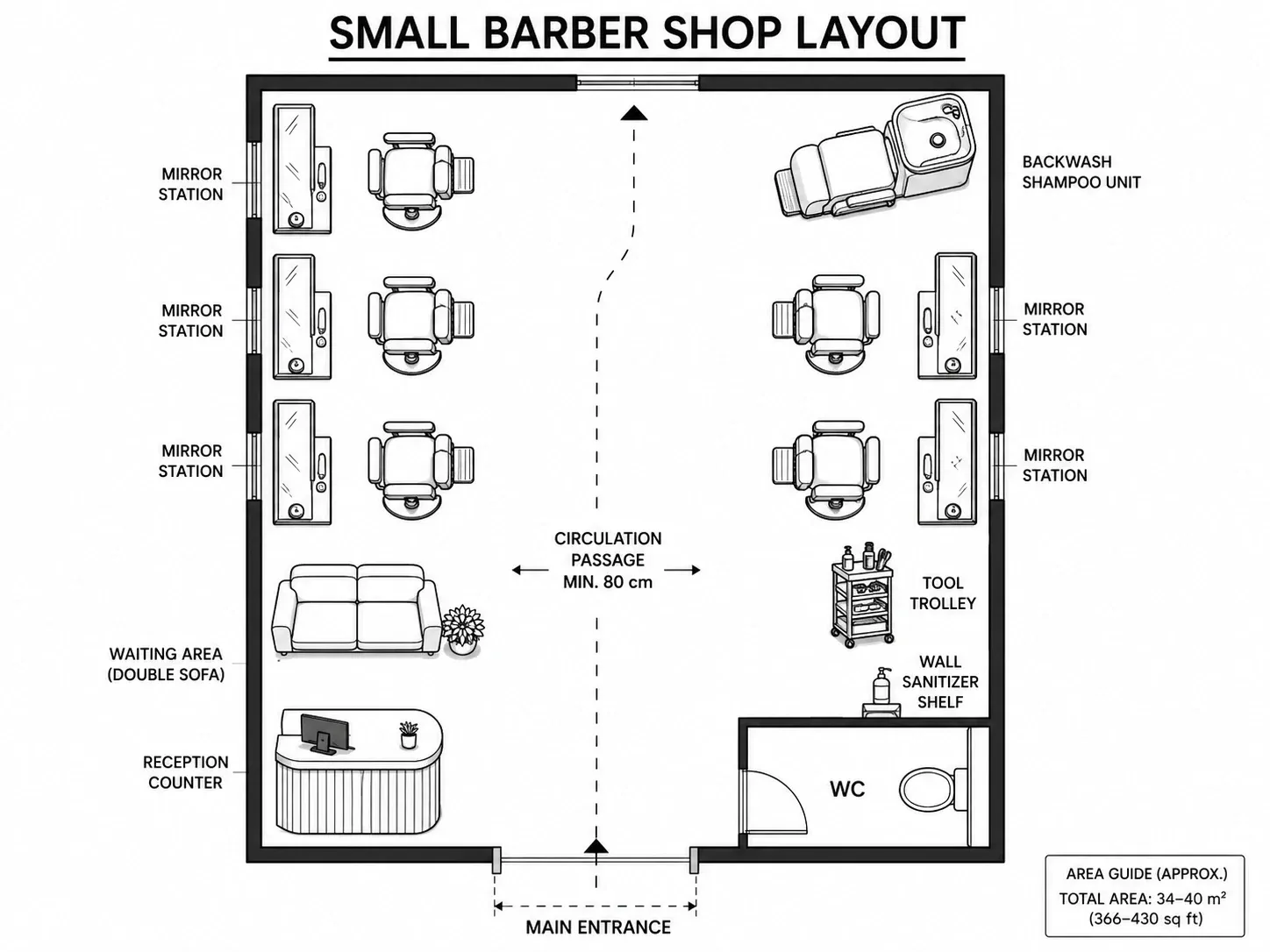 Small Barber Shop Layout