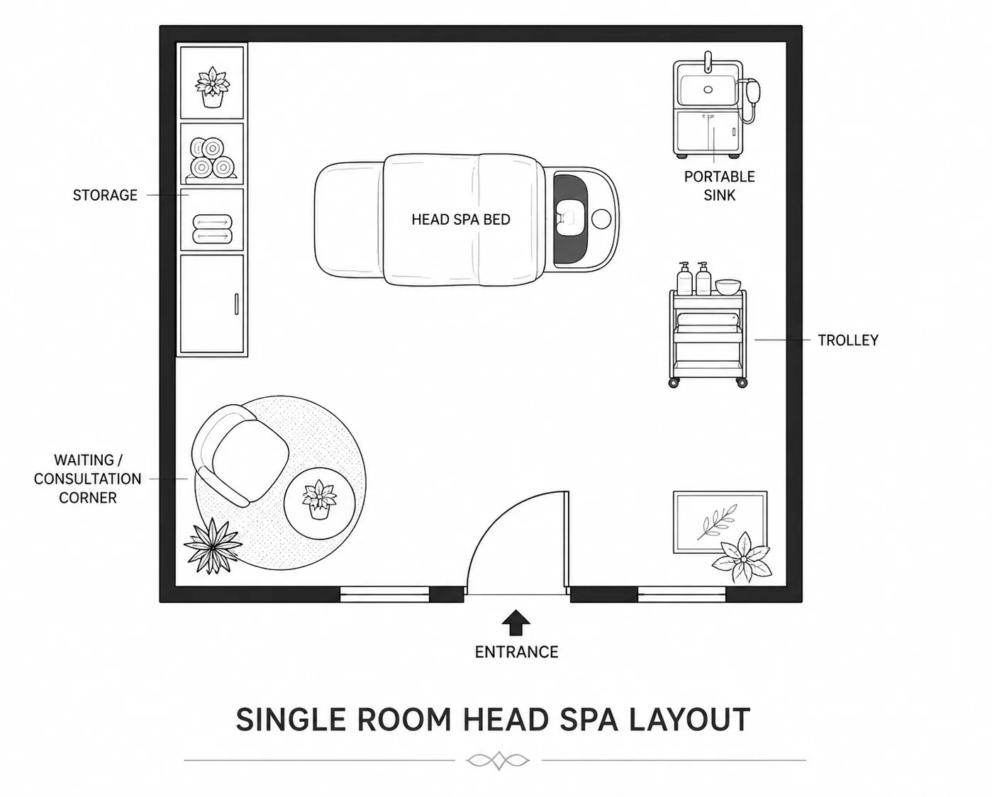 SINGLE ROOM HEAD SPA LAYOUT
