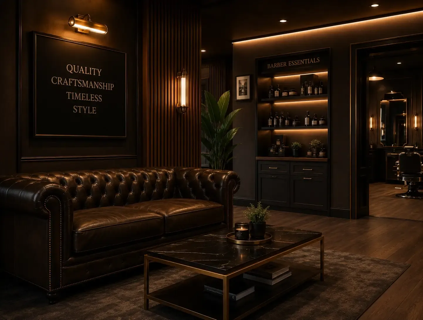 barber shop reception area