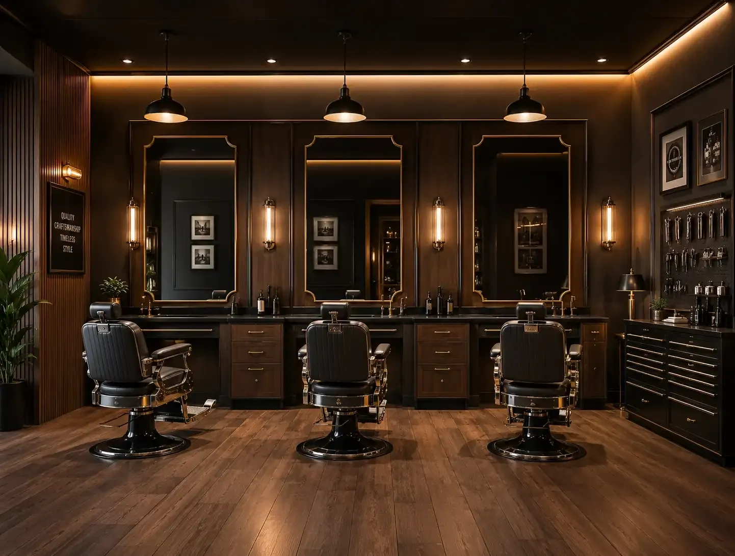 barber shop service area