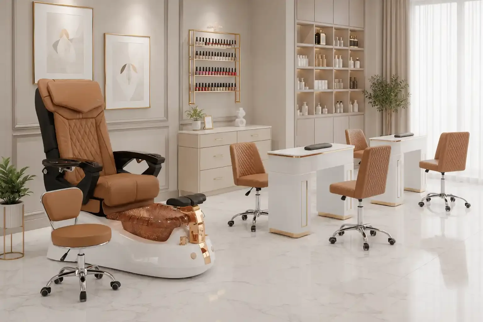 modern nail salon interior