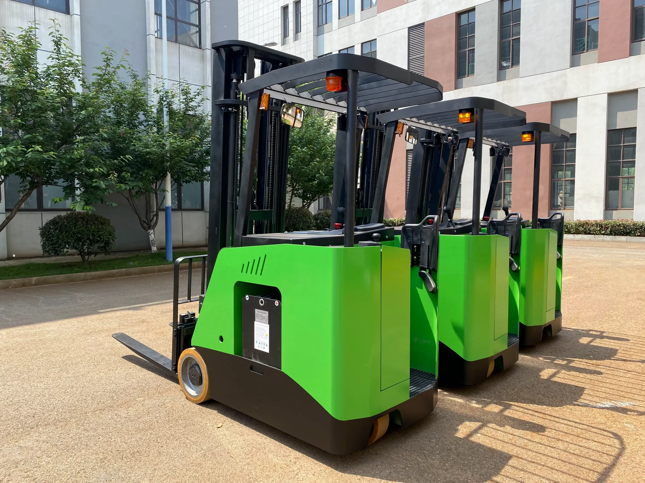 What is the difference between a stand up forklift and a reach forklift?