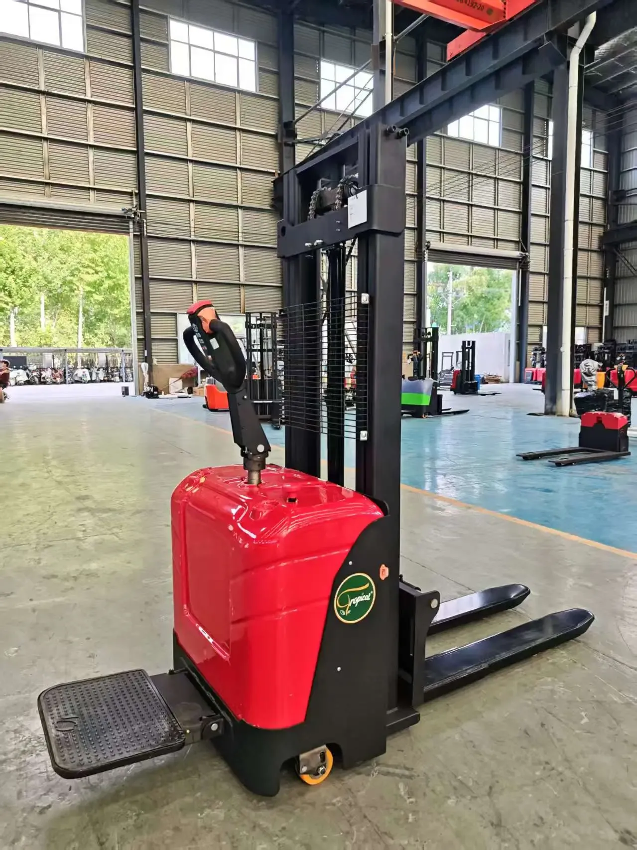 stand-on electric stacker