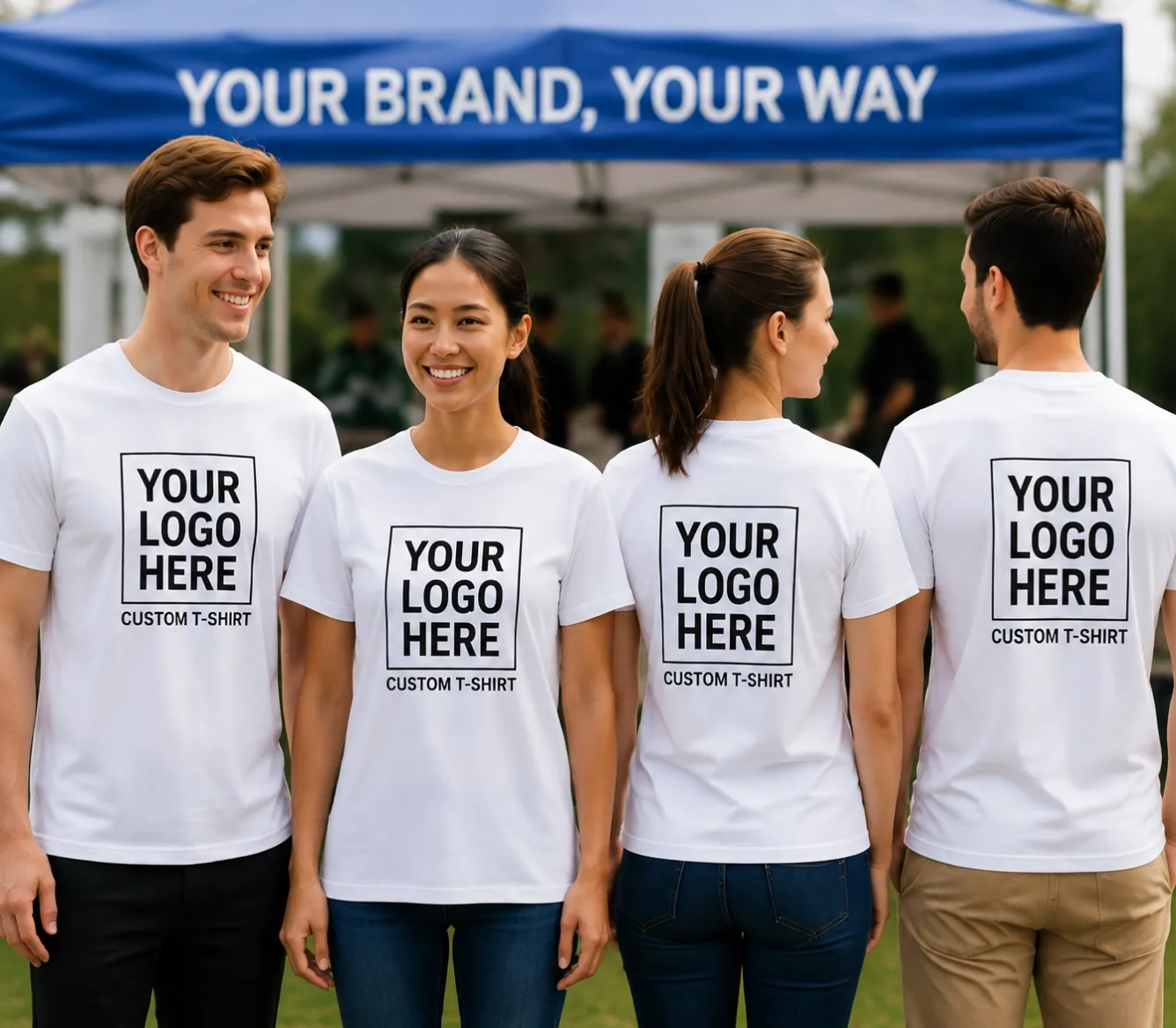 Custom cotton promotional T-shirt with logo printing