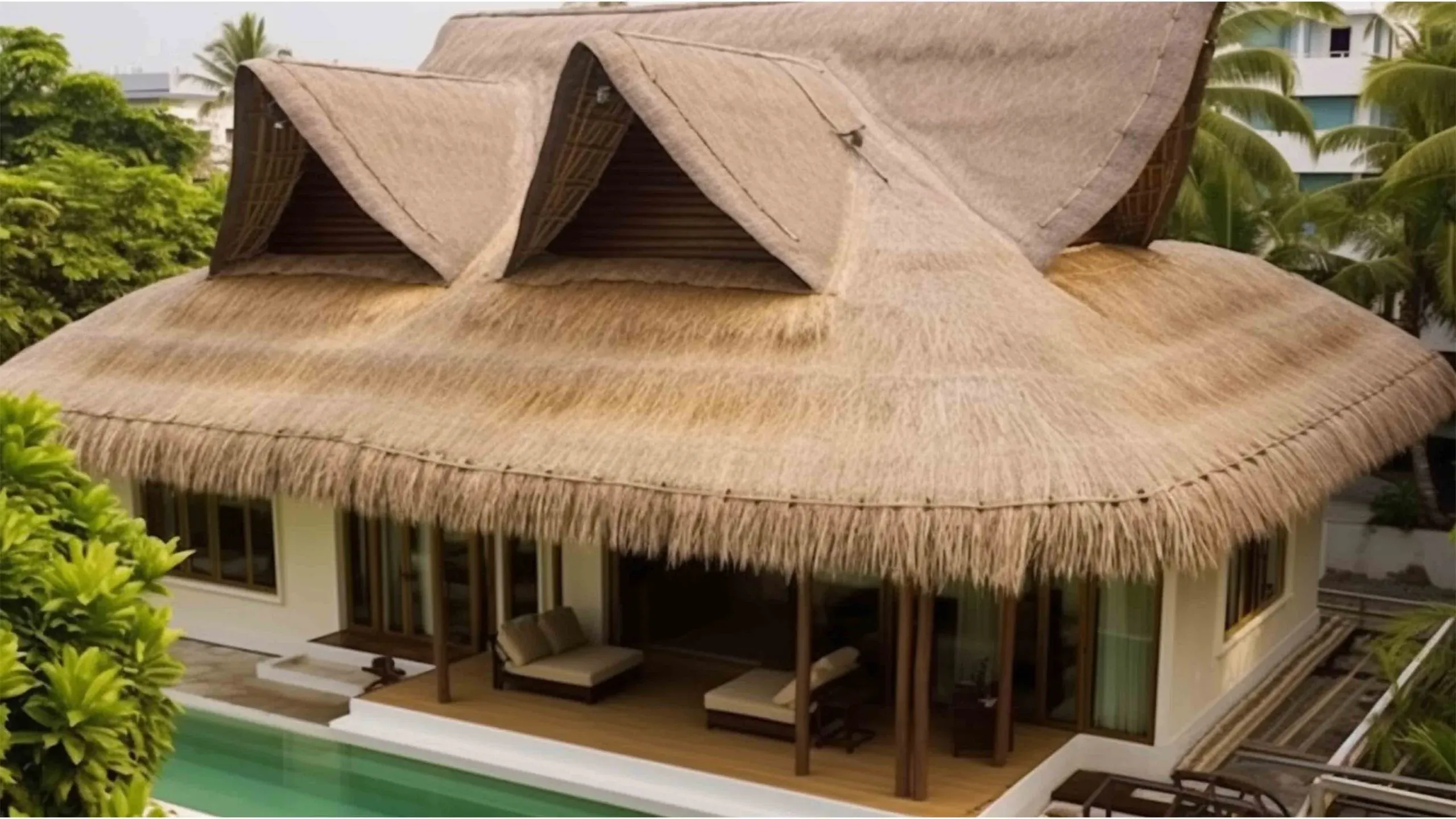 Artificial thatch gazebo roof