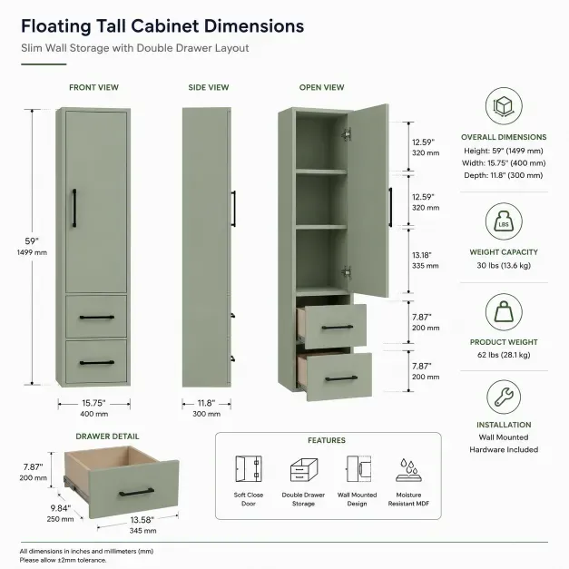 tall bathroom cabinet dimensions with wall mounted storage layout