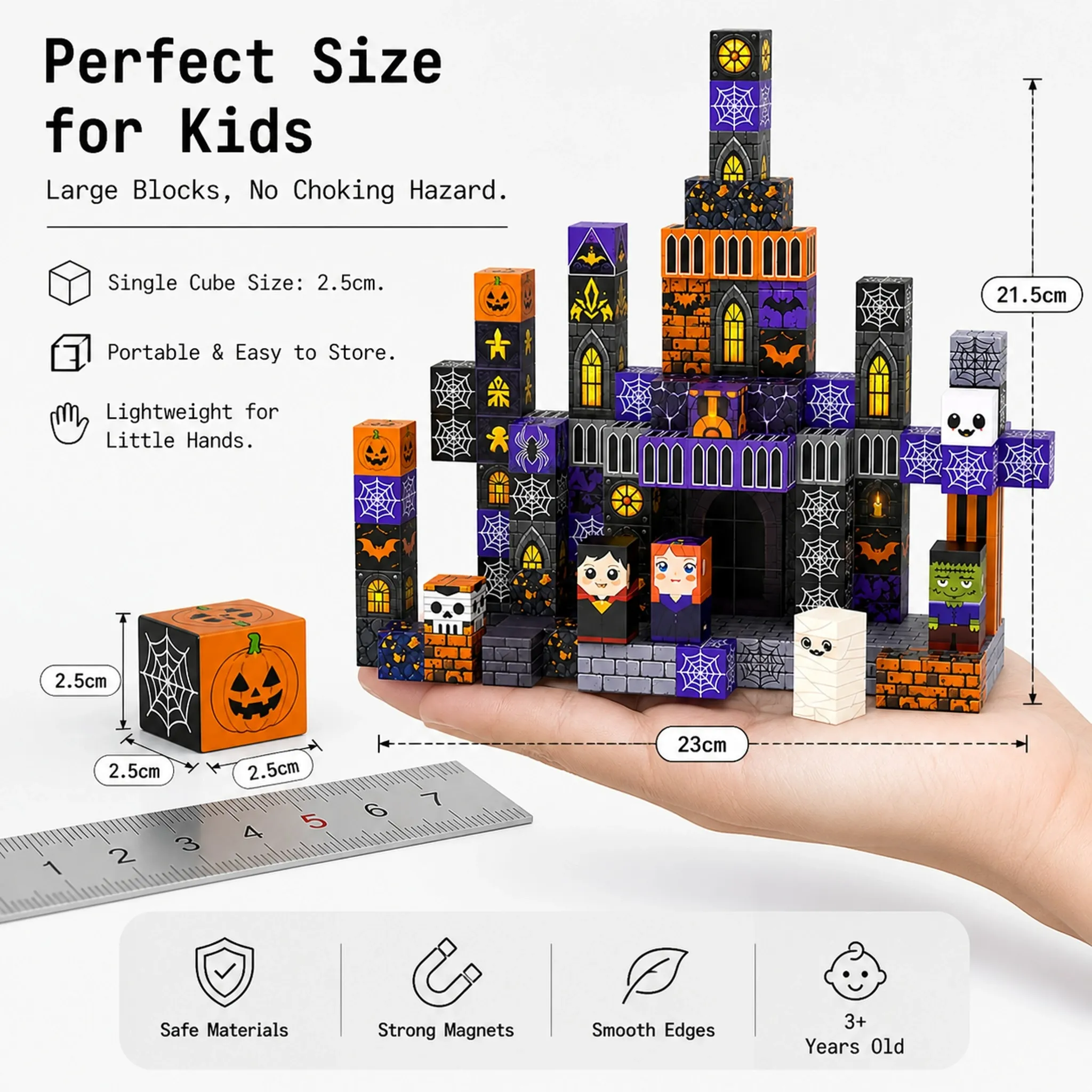 Halloween Haunted Castle Magnetic Building Blocks4