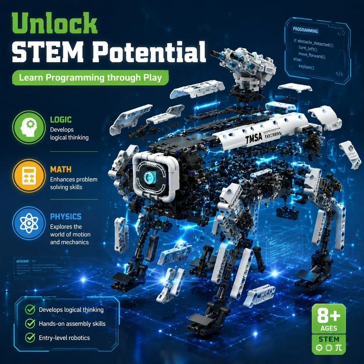 Science fiction bionic war mechanical dog building toy7