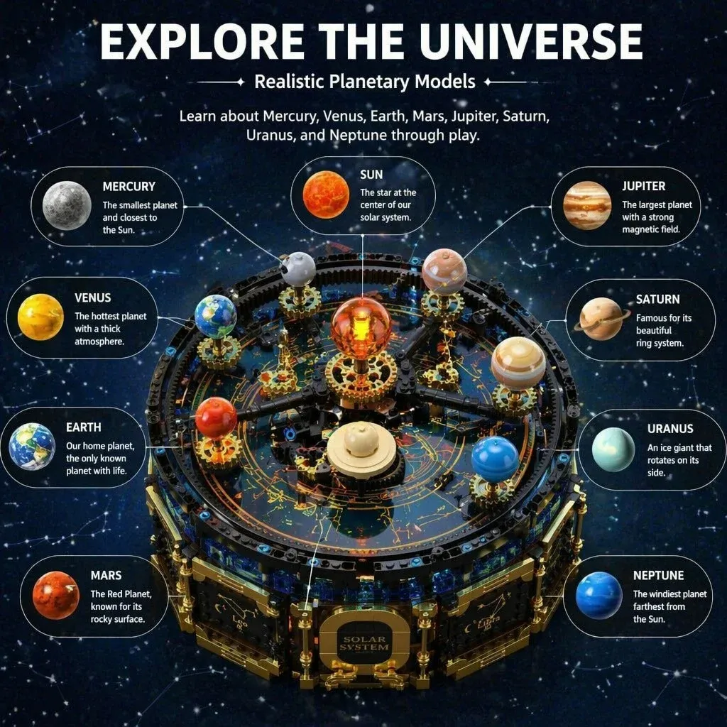 Music Box Solar System Building Block Toy4