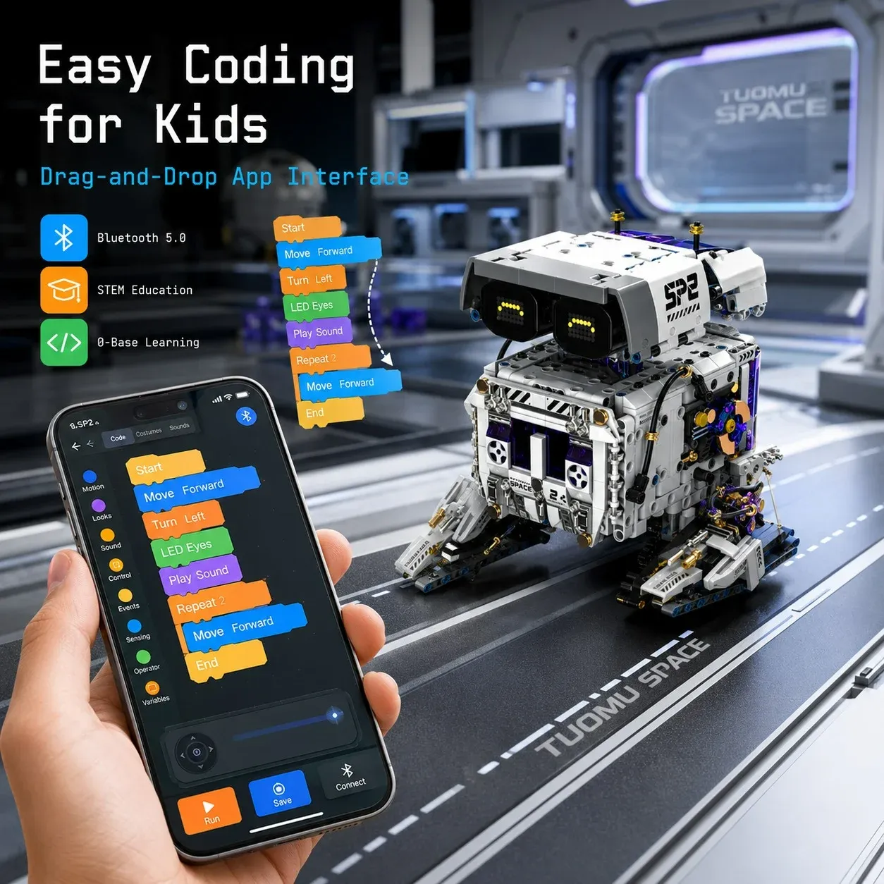 Sci-Fi Programming Bipedal Robot Building Block Toy5