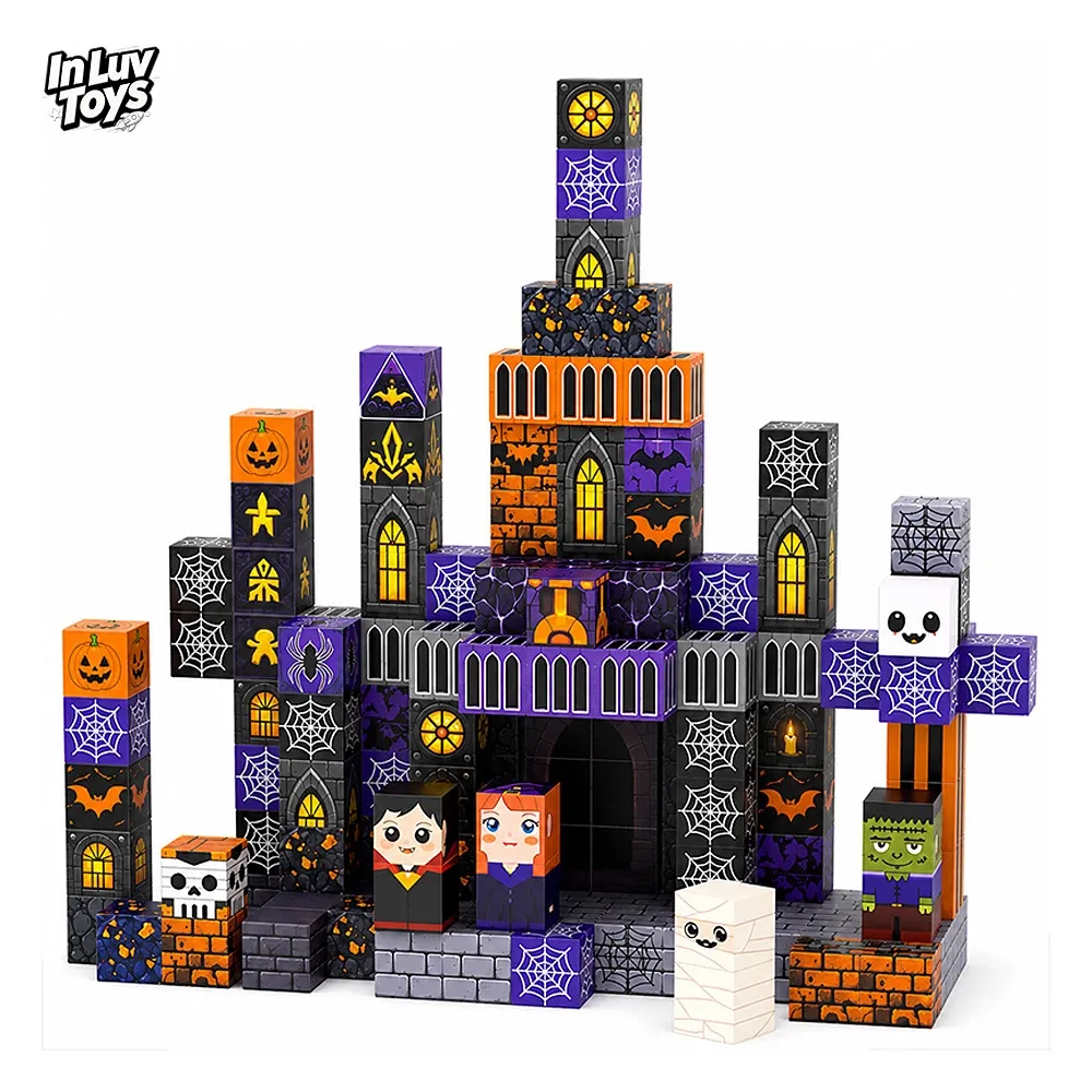 Halloween Haunted Castle Magnetic Building Blocks