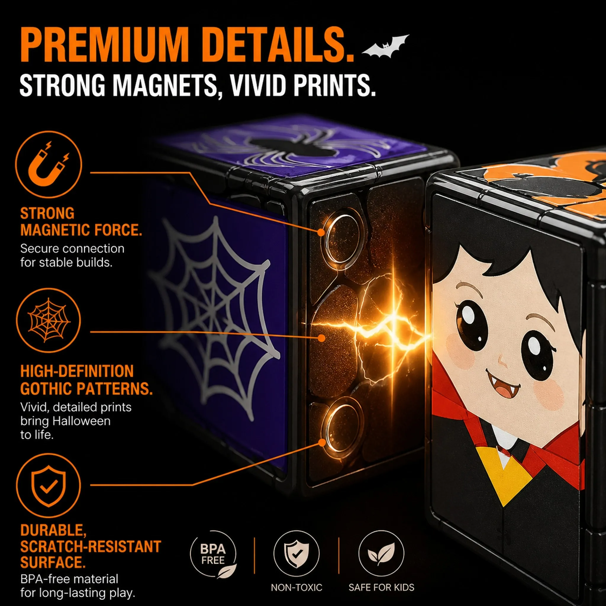 Halloween Haunted Castle Magnetic Building Blocks3