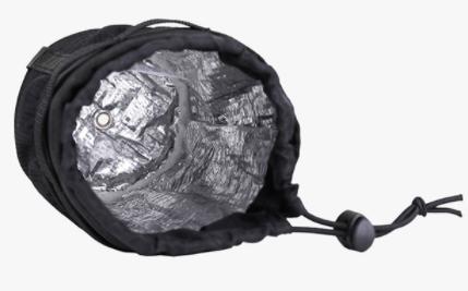 Open view of the KY009 water bottle bag showing its foil-insulated lining and drawstring closure