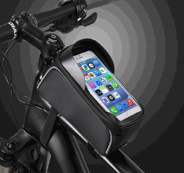 Top tube frame bag mounted on a bicycle frame