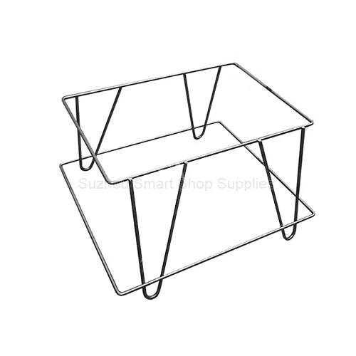 Empty frame of the SMT-BS03 stationary metal wire shopping basket stacker by Suzhou Smart Shop Supplies featuring a lightweight steel build