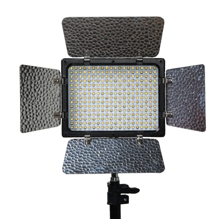 LED video light with barn doors, main product photo