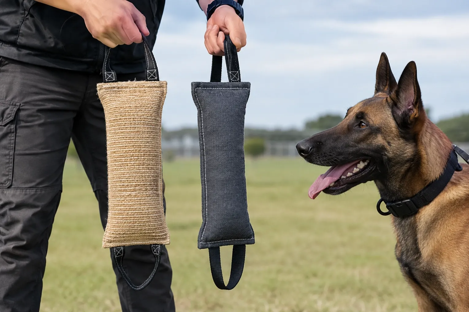 Jute and canvas K9 bite training equipment comparison
