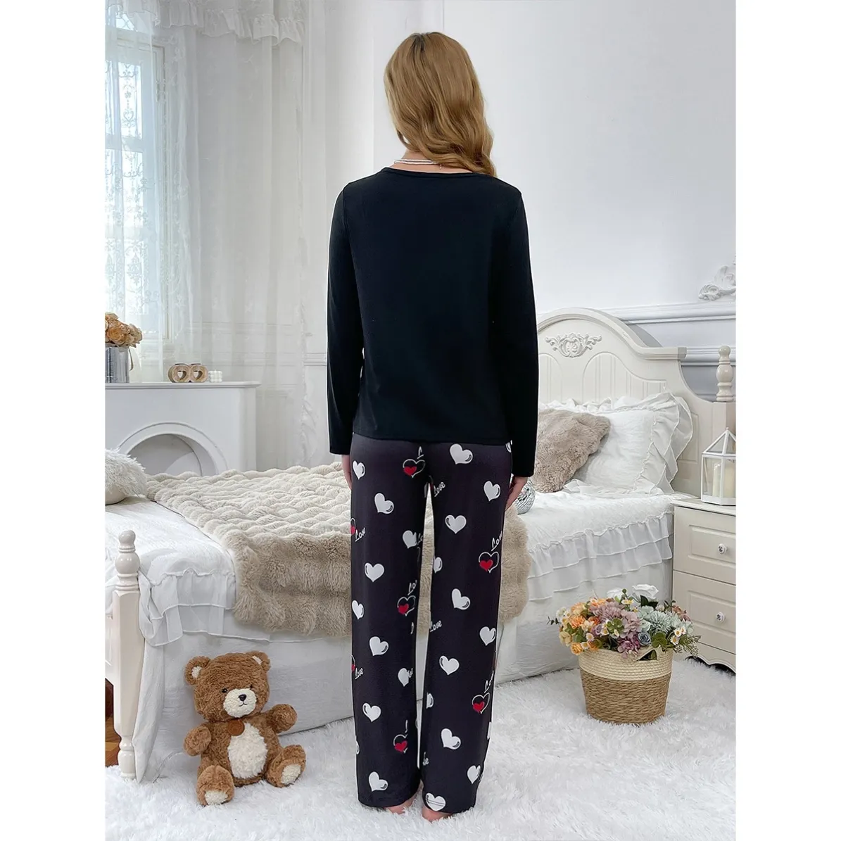 women milk silk pajama set xlk58183 lifestyle view