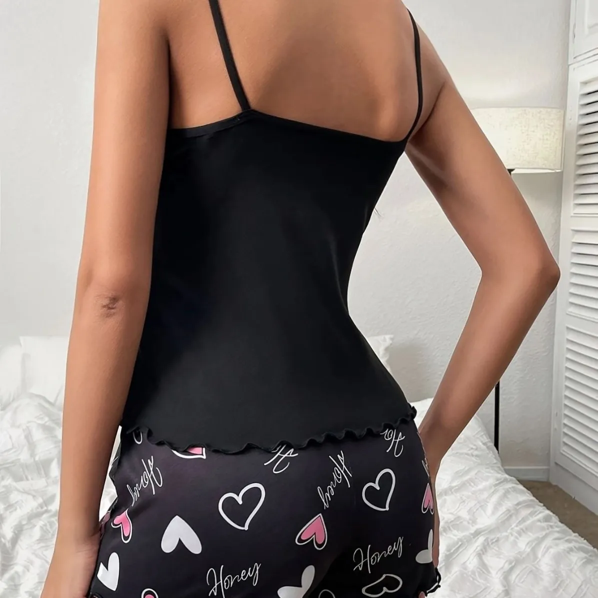 women lightweight printed cami pajama set xlkp34006 lifestyle view