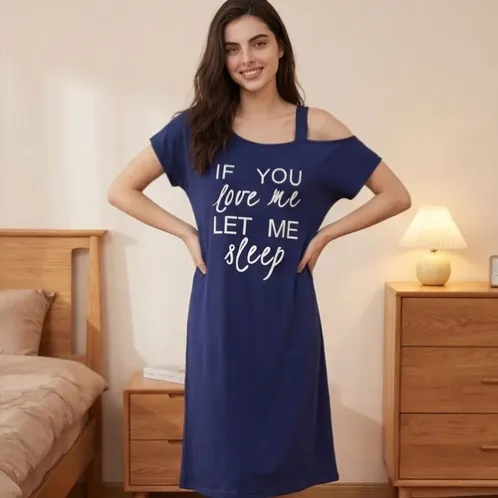 short sleeve printed nightdress xlkl615 front view