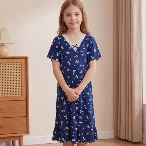 printed nightdress xlkl671 front view