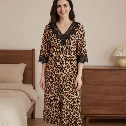 lace trim nightdress xlkl673 front view