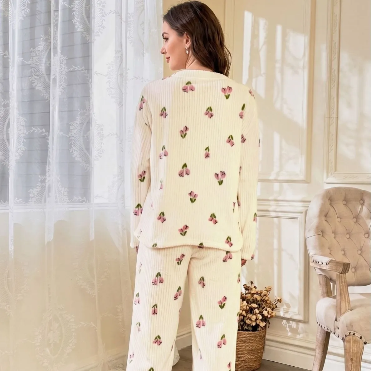 women warm pajama set xlk13447 lifestyle view