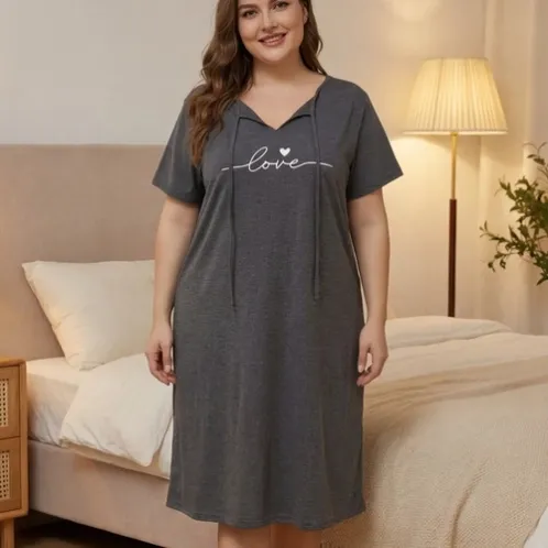 plus size nightdress xlkl803 front view