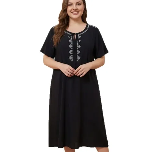 plus size printed nightdress xlkl346 front view