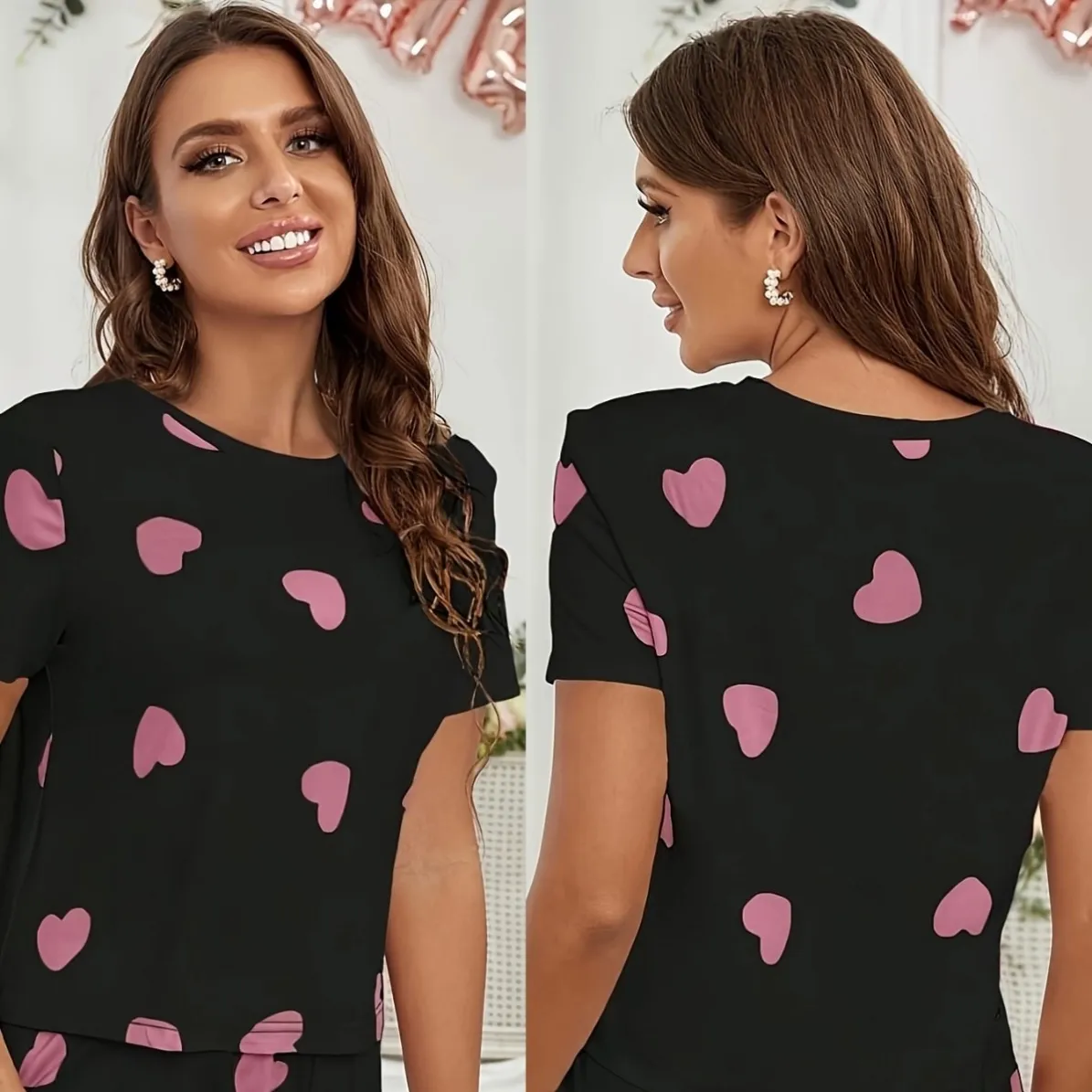 women milk silk pajama set xlk34022strawberry lifestyle view