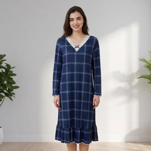 long sleeve nightdress xlkl692 front view