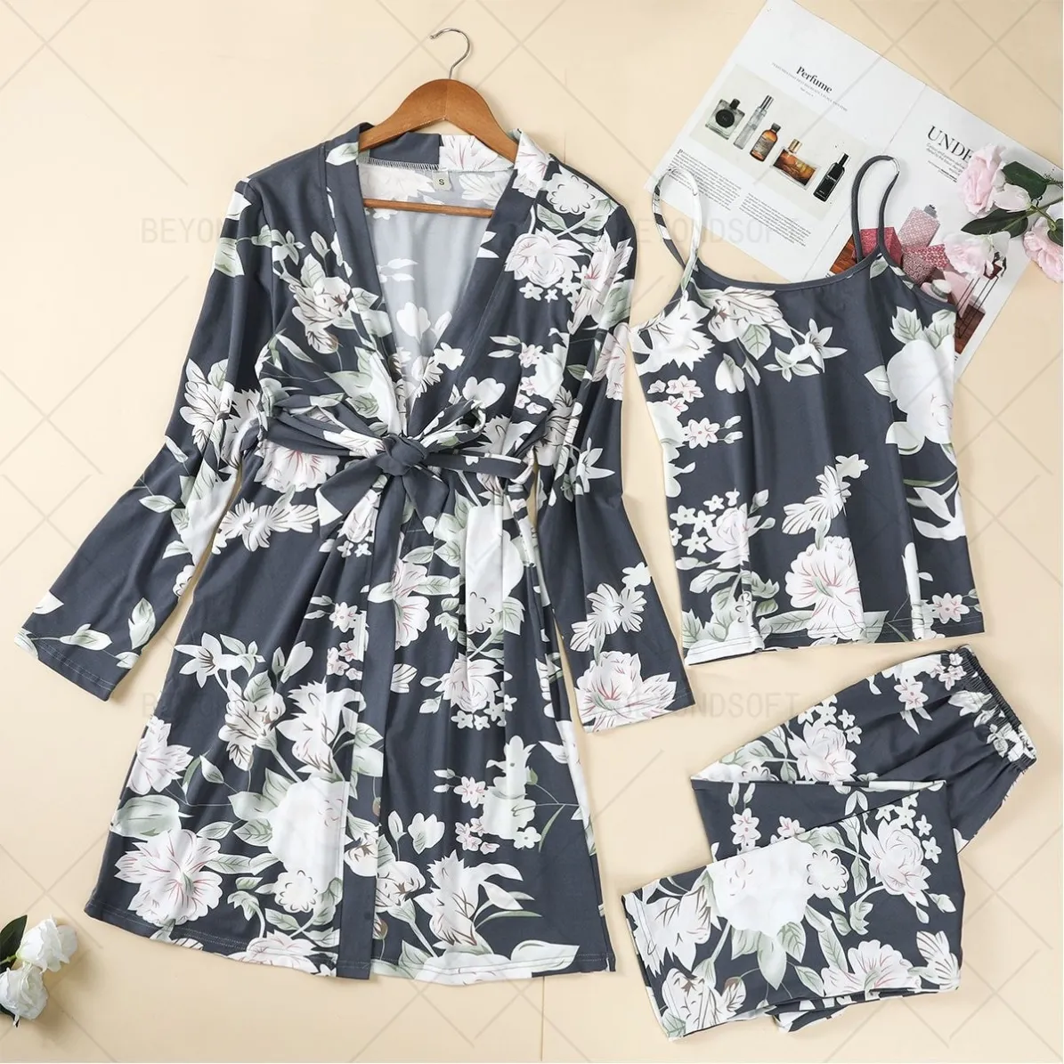 women milk silk robe xlk63303-1 lifestyle view