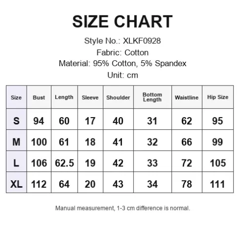 women heart print pajama size chart