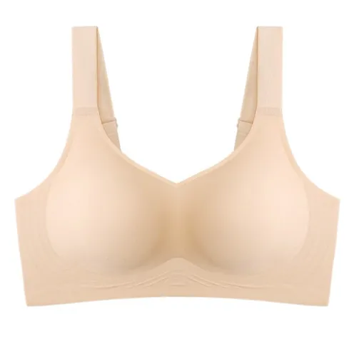 Nude seamless wireless full coverage bra