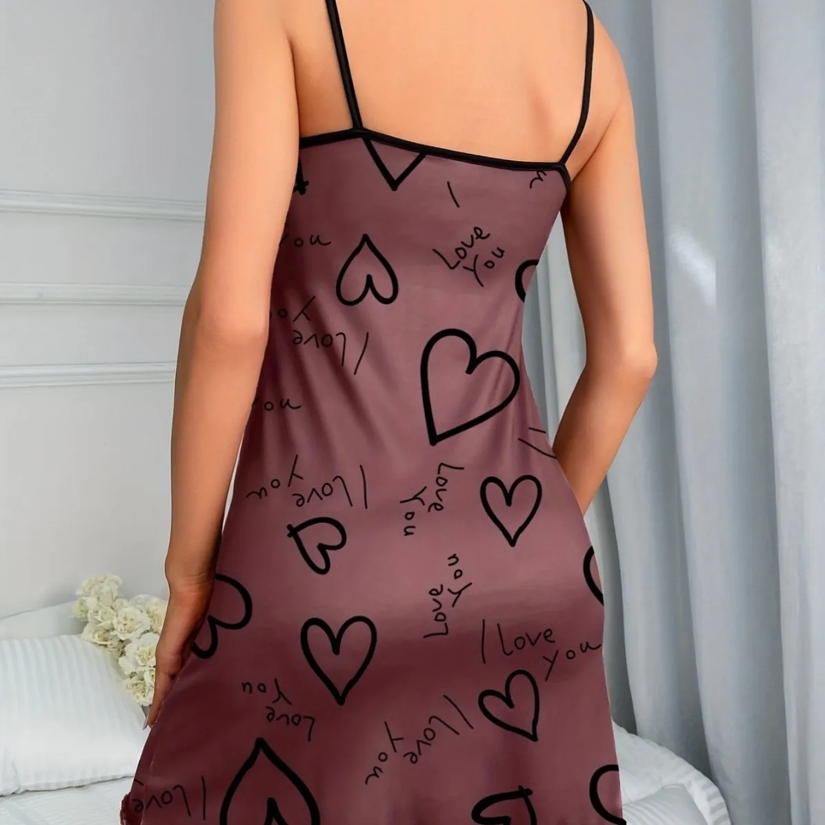 women lightweight printed nightdress xlk94011 lifestyle view