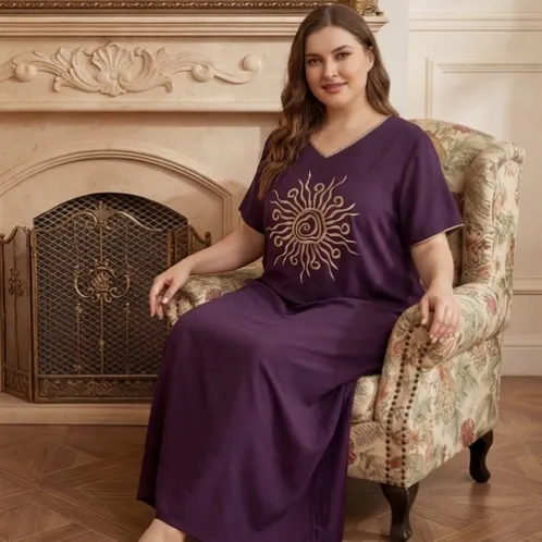 plus size short sleeve robe xlkl259 front view