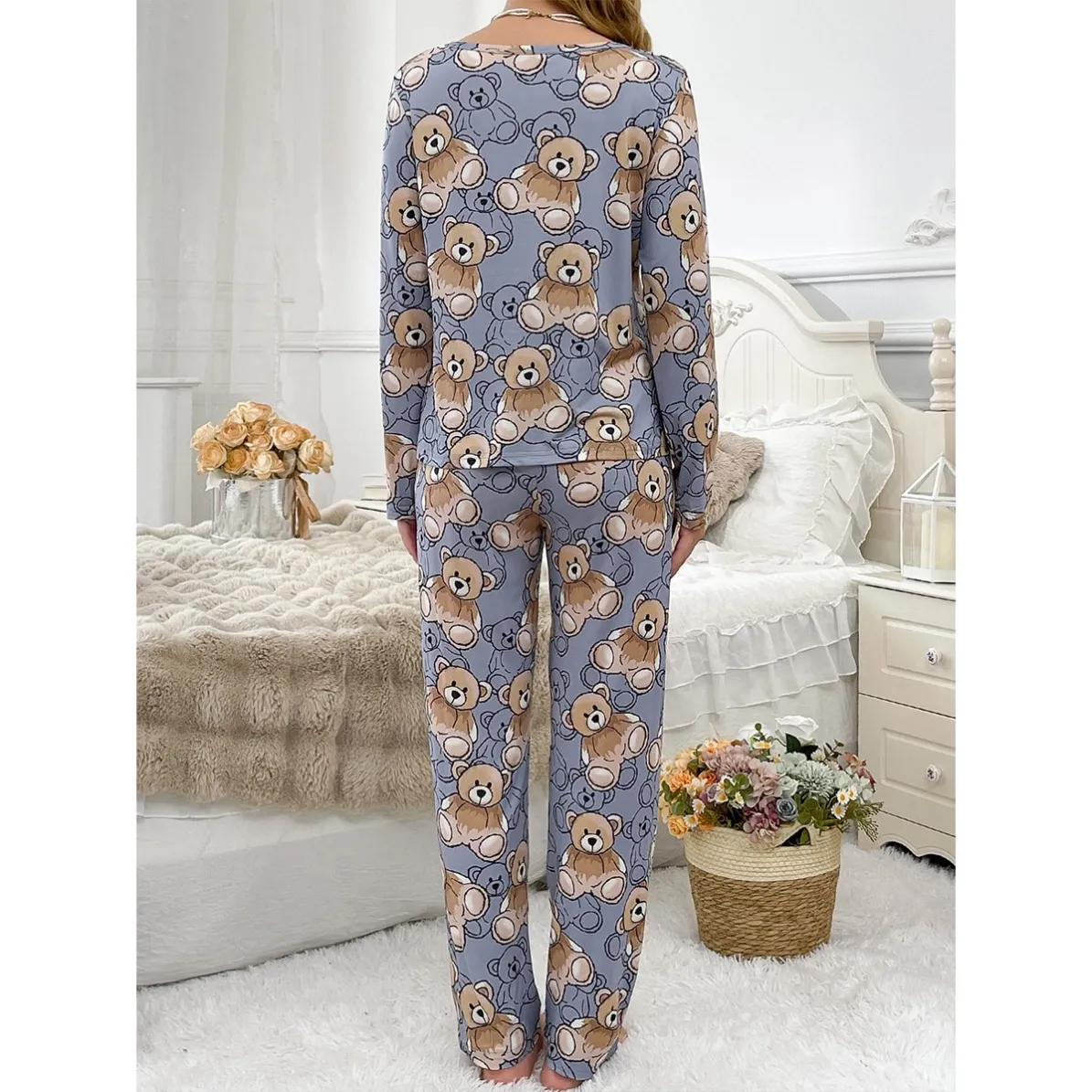 women milk silk pajama set xlk58167 lifestyle view