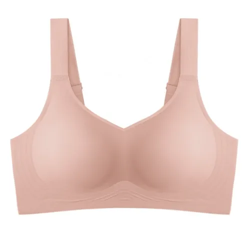 Peach pink wireless seamless bra