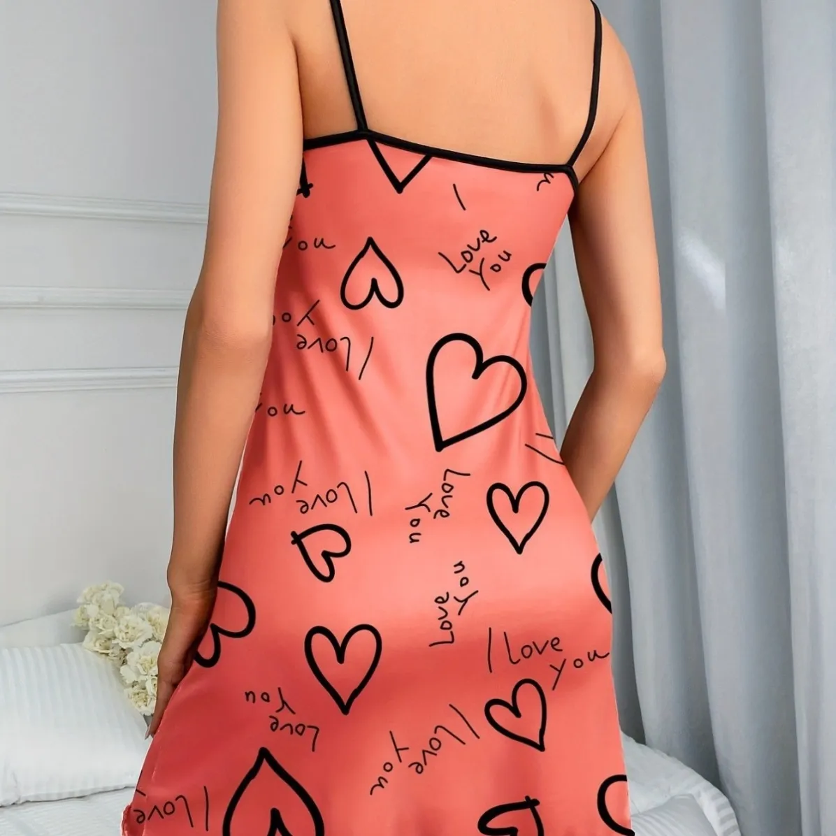 women milk silk printed nightdress xlk94032 lifestyle view