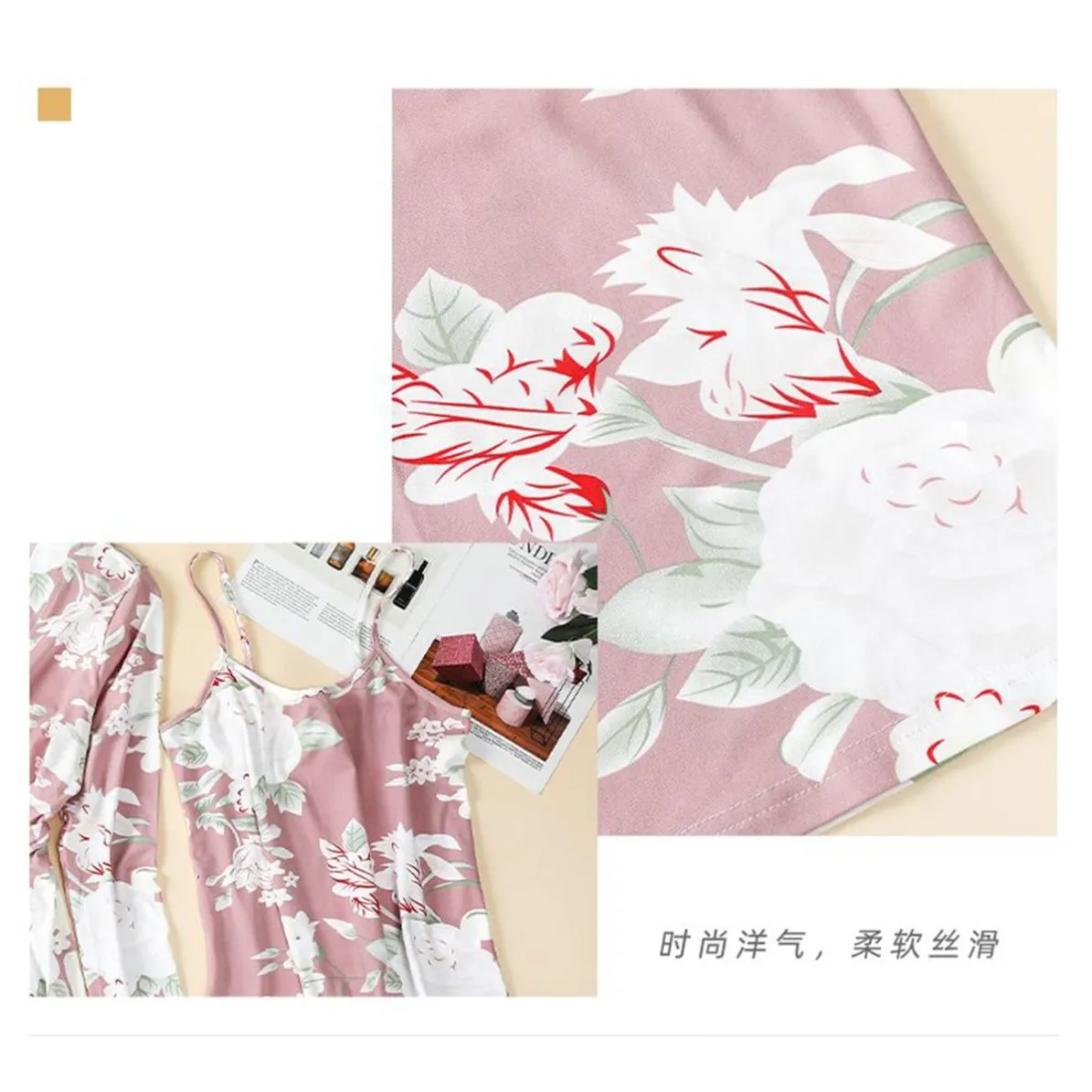 women milk silk robe xlk63303-1 lifestyle view