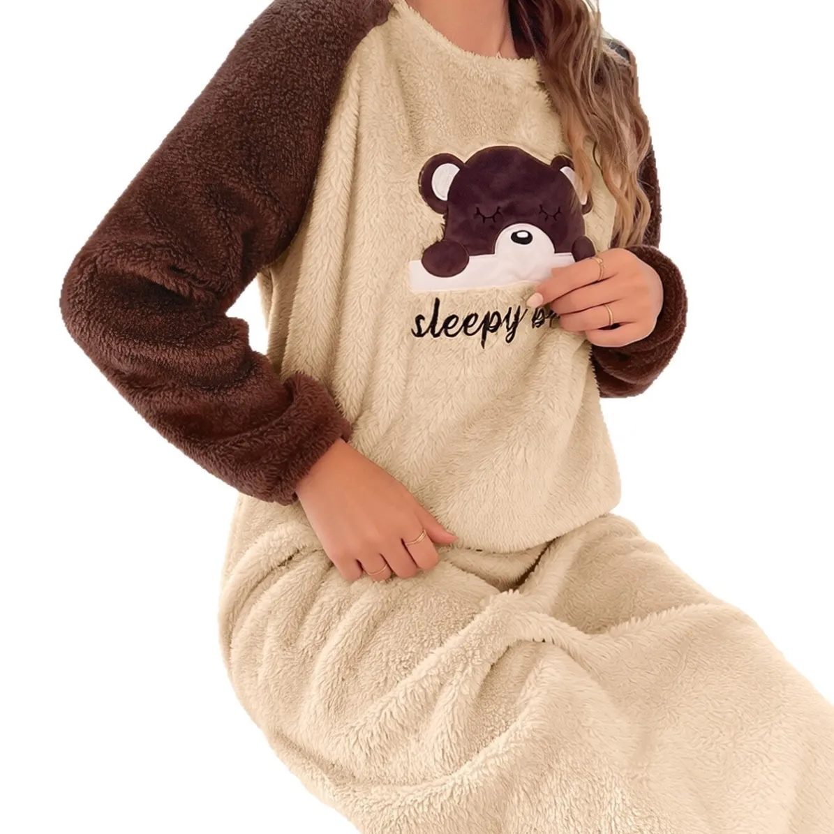 women plush warm nightdress xlk5271 lifestyle view