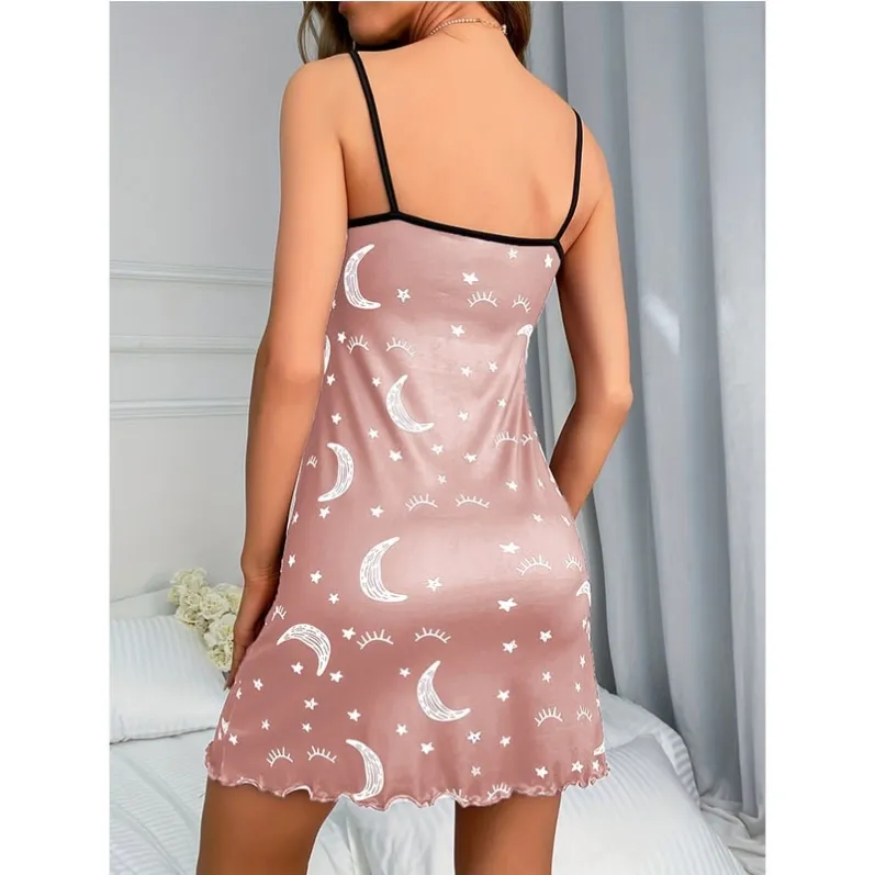 women milk silk lightweight cartoon print nightdress xlk94013 lifestyle view