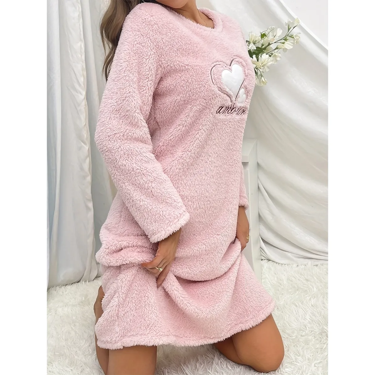 women flannel pajama set xlk57000-1 lifestyle view