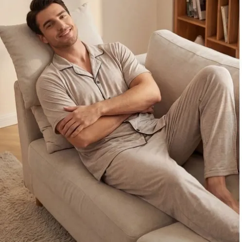 short sleeve long pants pajama set xlksku0067 product view